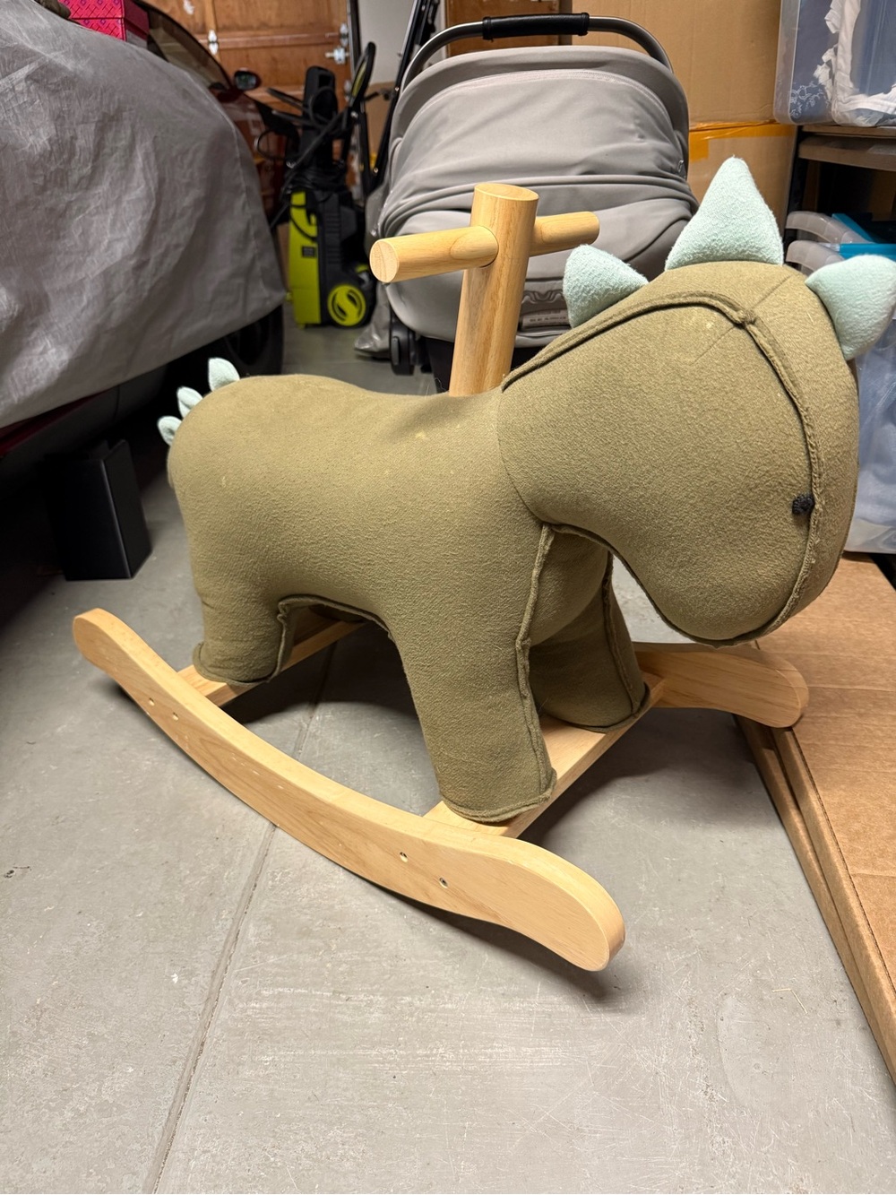 Pottery barn kids Dino Cotton Plush Nursery Rocker EUC